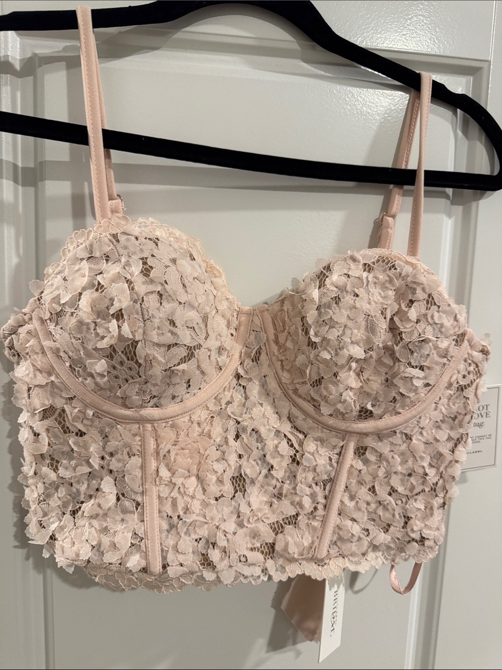 JLUXLABEL Lace Bandeau Bralette in Blush